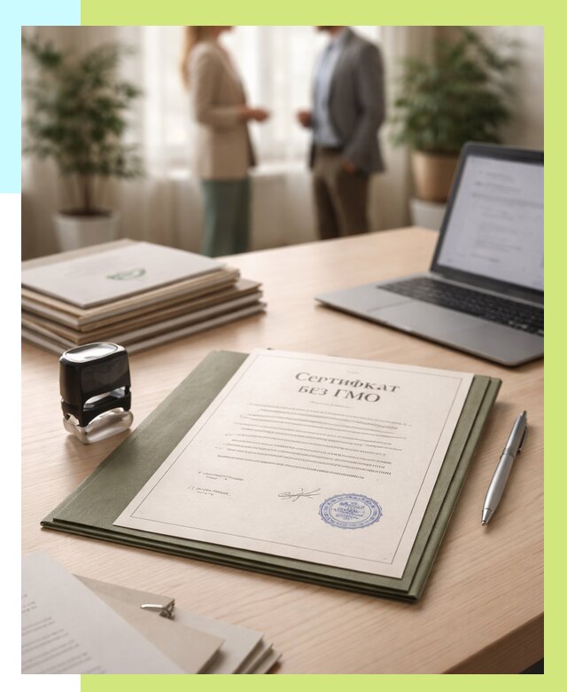 Сертификат без ГМО в Тайшете от 7789 р. оформить срочно Алешин-Тшт